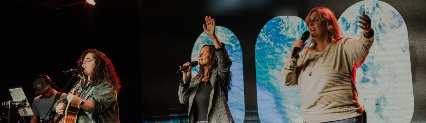 The Pointe worship team leading on stage