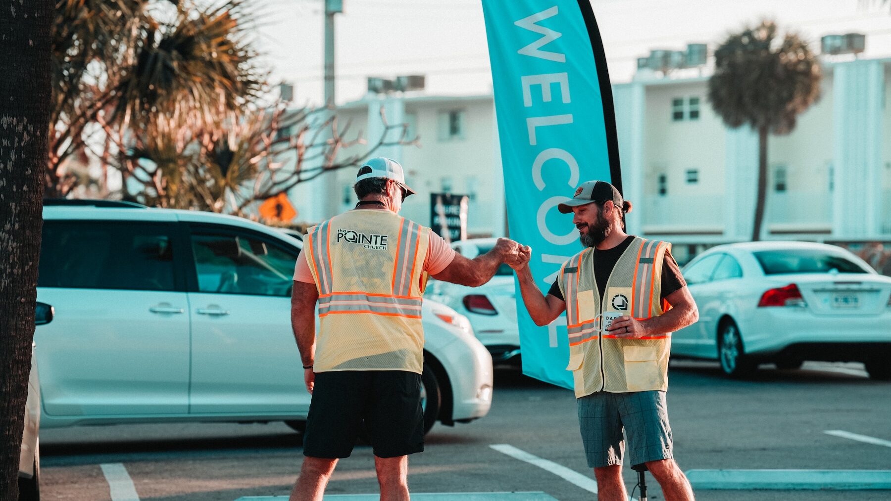 The Pointe Church parking team welcoming guests in Cocoa Beach
