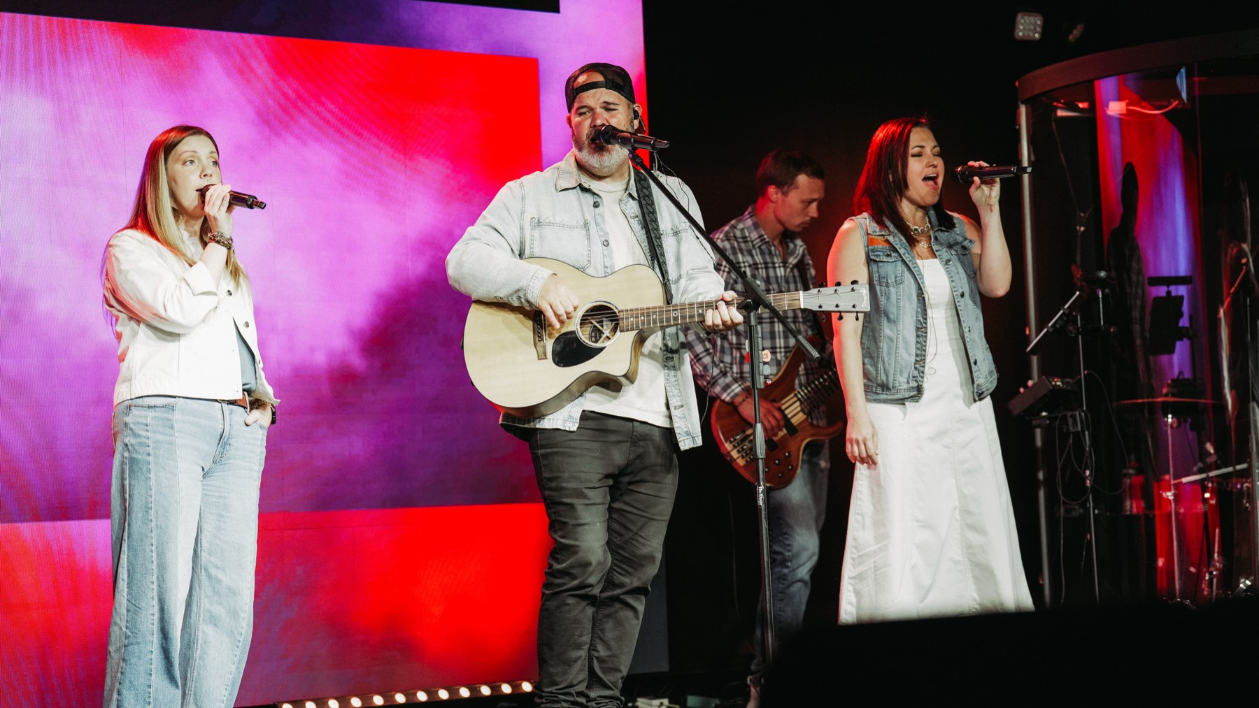 The Pointe Church worship team leading on stage