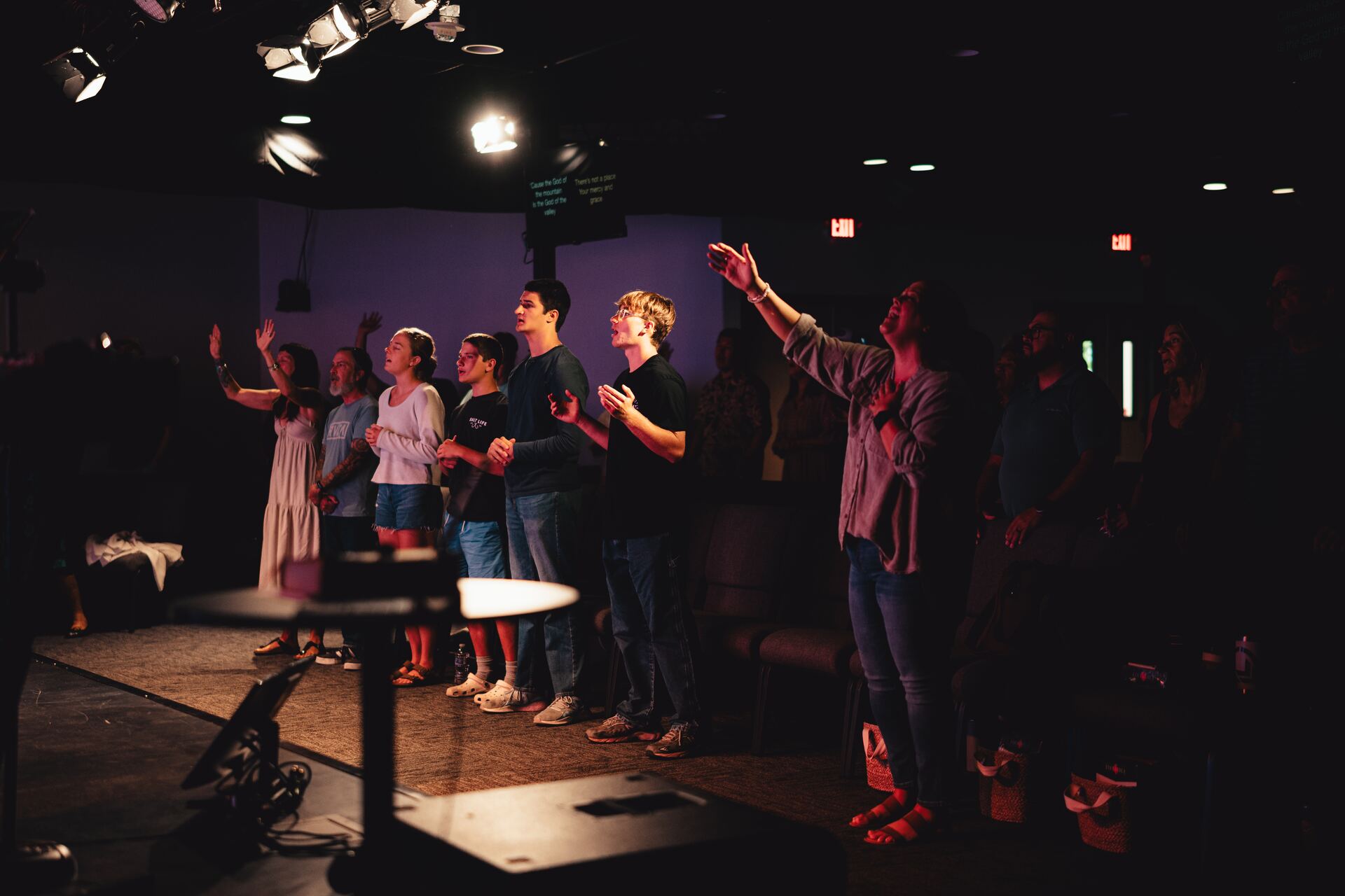 The congregation worshipping at The Pointe Church in Cocoa Beach