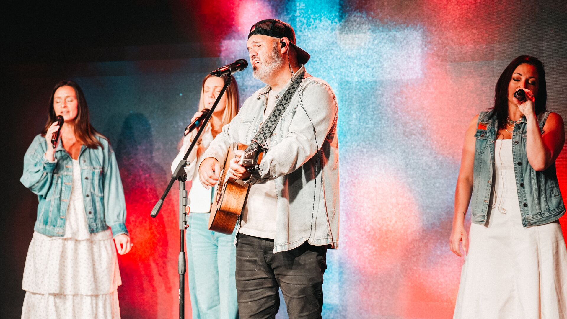 The worship team leading a service at The Pointe Church